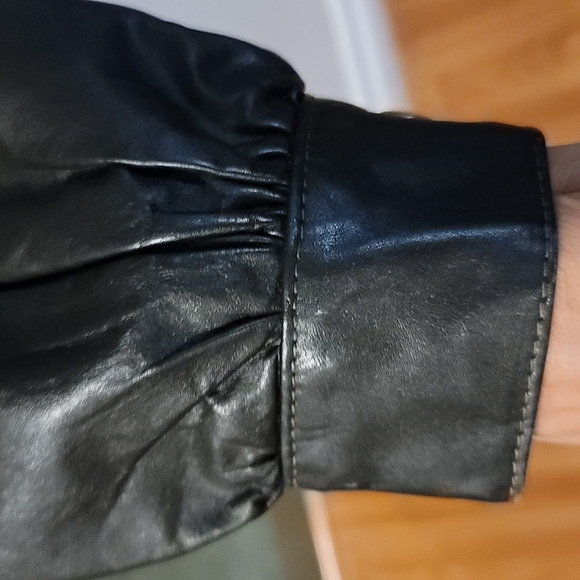 COMINT genuine leather black jacket size 11/12 - Picture 10 of 12